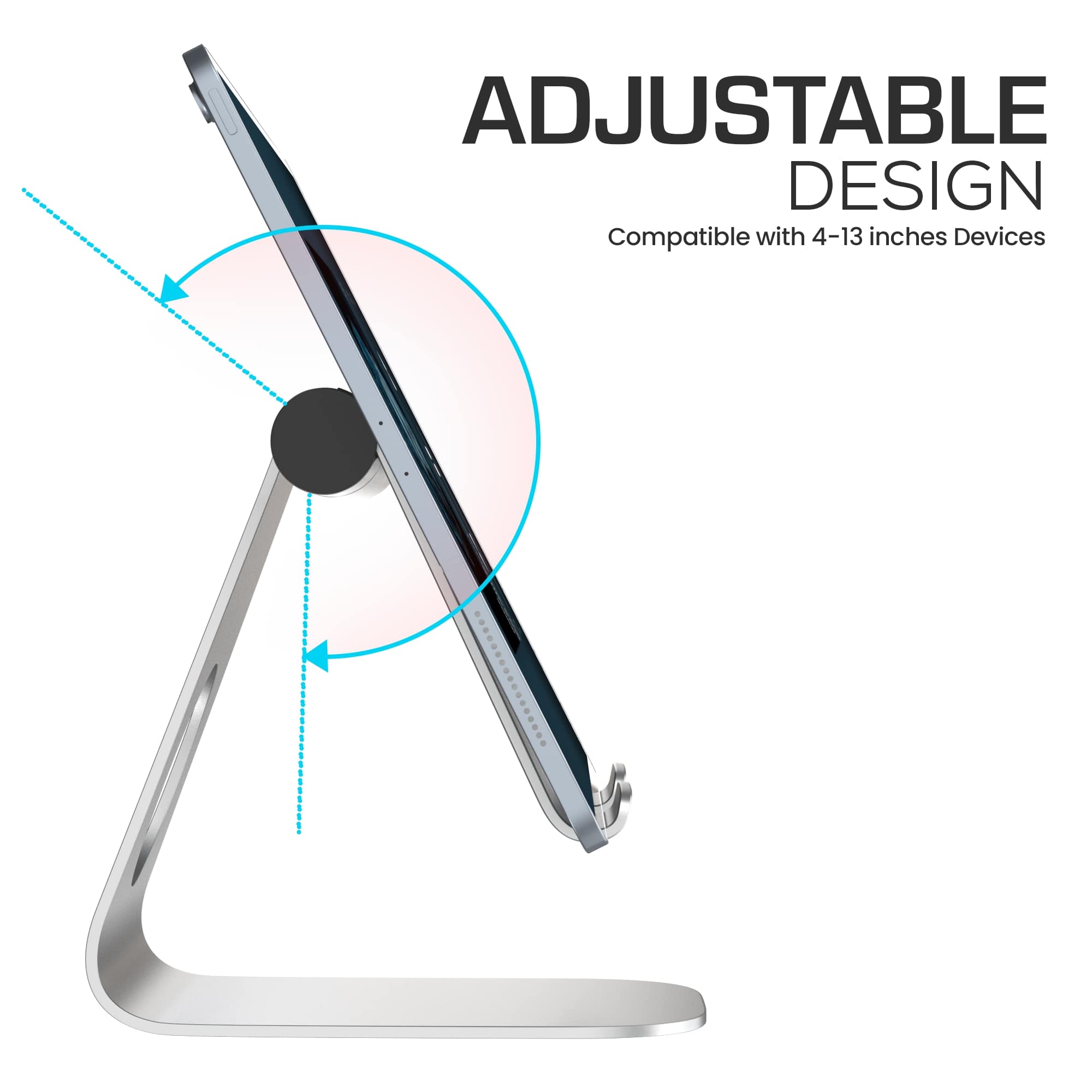 ELV Direct Tablet Stand Aluminium Adjustable Foldable Cell Phone