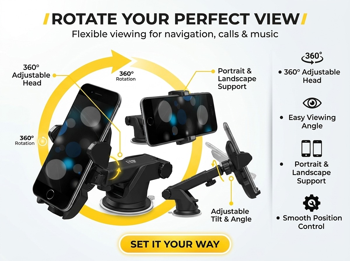 car mobile holder mounted on windshield for navigation use