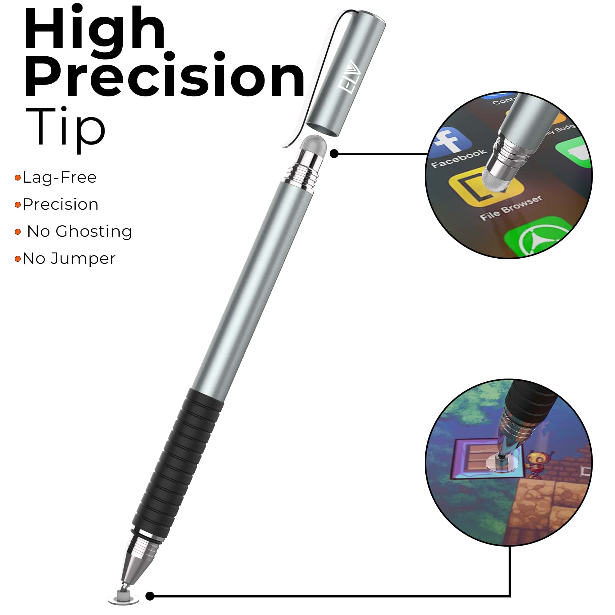BUY 2in1 Stylus Pen, FinePoint Tip & Hybrid Fiber Tip