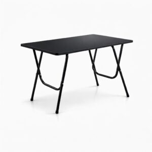 ELV DIRECT Zig Zag Table Black with strong metal frame for study laptop and office wor