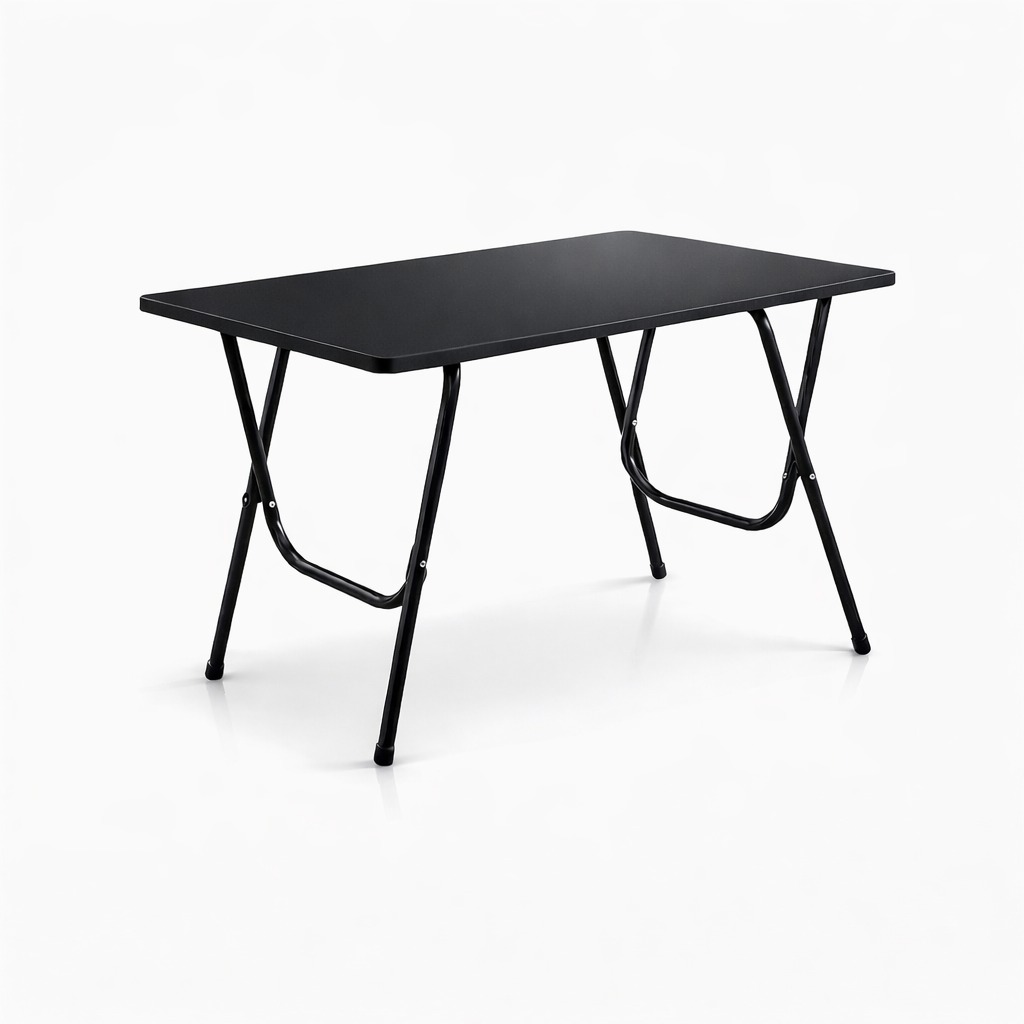 ELV DIRECT Zig Zag Table Black with strong metal frame for study laptop and office wor