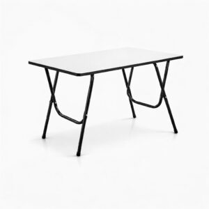 ELV DIRECT Zig Zag Table White with strong metal frame for study laptop and office work